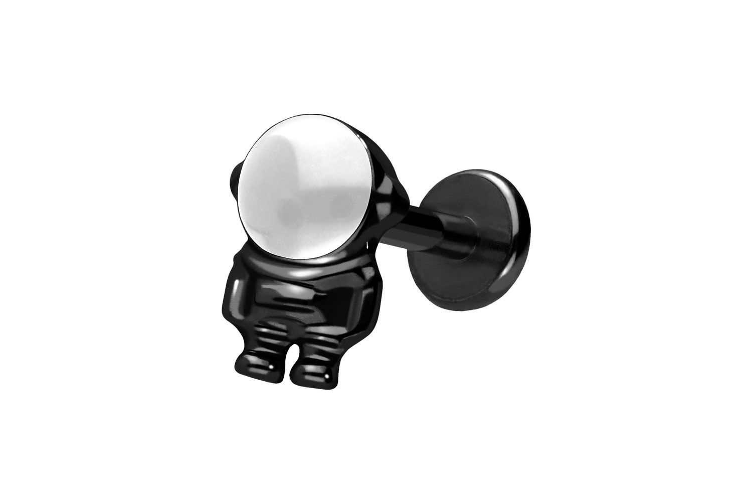 Titan Labret Piercing mit Push Fit ASTRONAUT